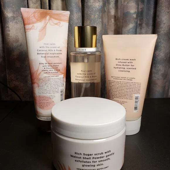 4 PC VICTORIA'S SECRET COCONUT MILK & ROSE - Picture 2 of 3